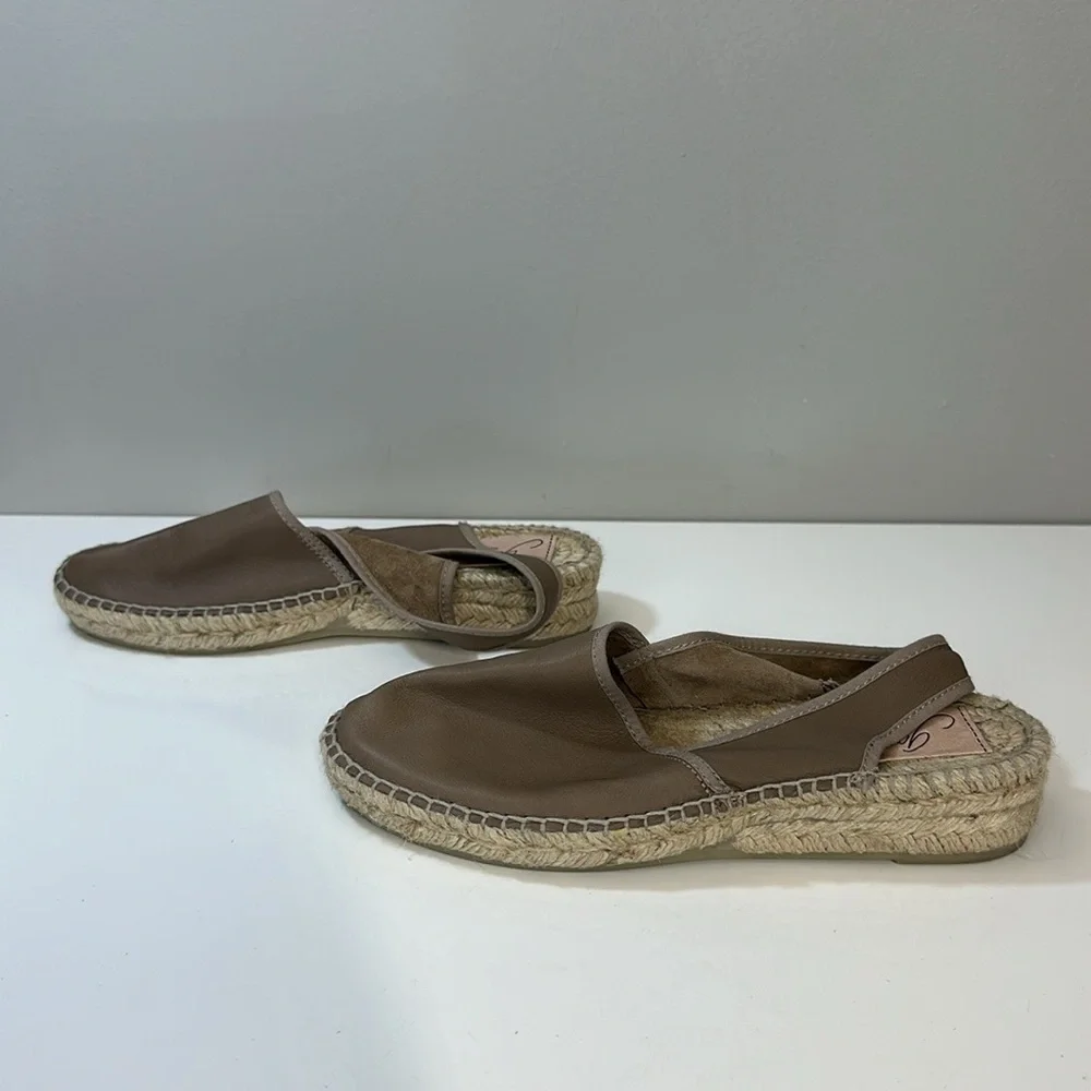 Anthropologie Gaimo Leather Slingback Espadrille Sandals Size 36(5.5)